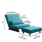 Borneo with Pouffe - Floor Sofa and Lounger (Turquoise) - CosyLabs