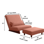 Borneo with Pouffe - Floor Sofa and Lounger (Peach) - CosyLabs