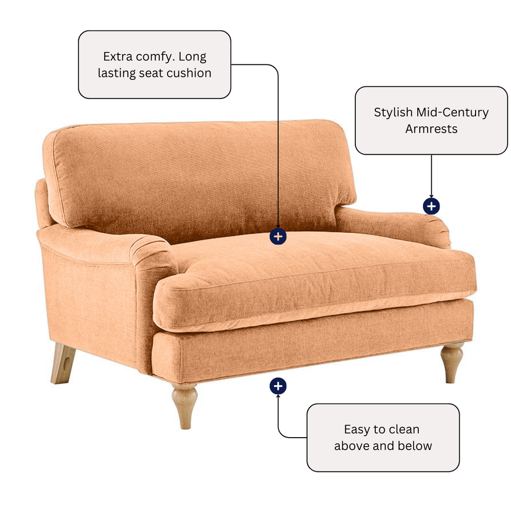Lemon - Loveseat Sofa - Light Orange