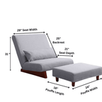 Borneo with Pouffe - Floor Sofa and Lounger (Grey) - CosyLabs