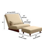Borneo with Pouffe - Floor Sofa and Lounger (Beige) - CosyLabs