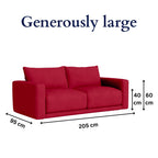 Plum Sofa - 3 Seater - Maroon