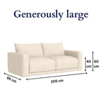 Plum Sofa - 3 Seater - Beige