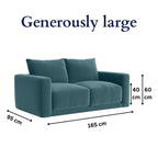 Plum Sofa - 2 Seater - Arctic Blue