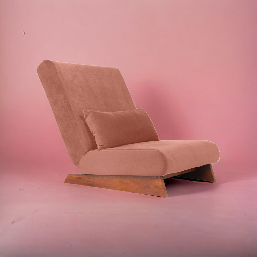 Borneo with Pouffe - Floor Sofa and Lounger (Peach) - CosyLabs