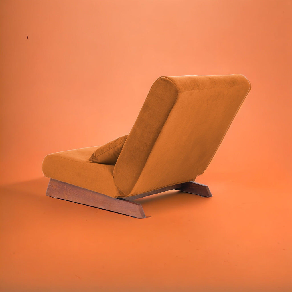 Borneo with Pouffe - Floor Sofa and Lounger (Orange) - CosyLabs