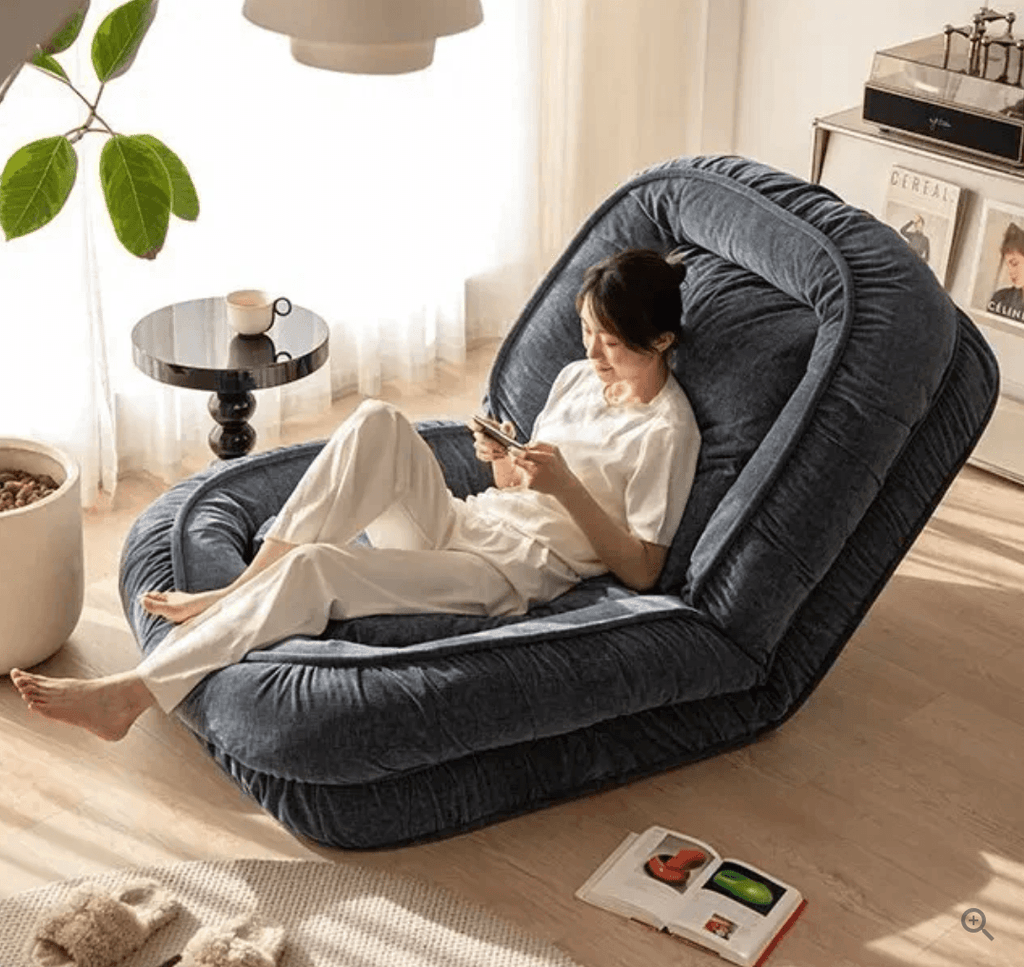 Woolly - Large Luxurious Floor Sofa Bed (Smoke Grey) - CosyLabs