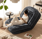 Woolly - Large Luxurious Floor Sofa Bed (Smoke Grey) - CosyLabs