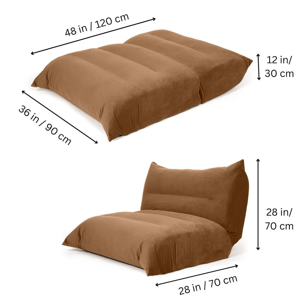 Flooton - Floor Sofa and Futon Bed - Olive Green