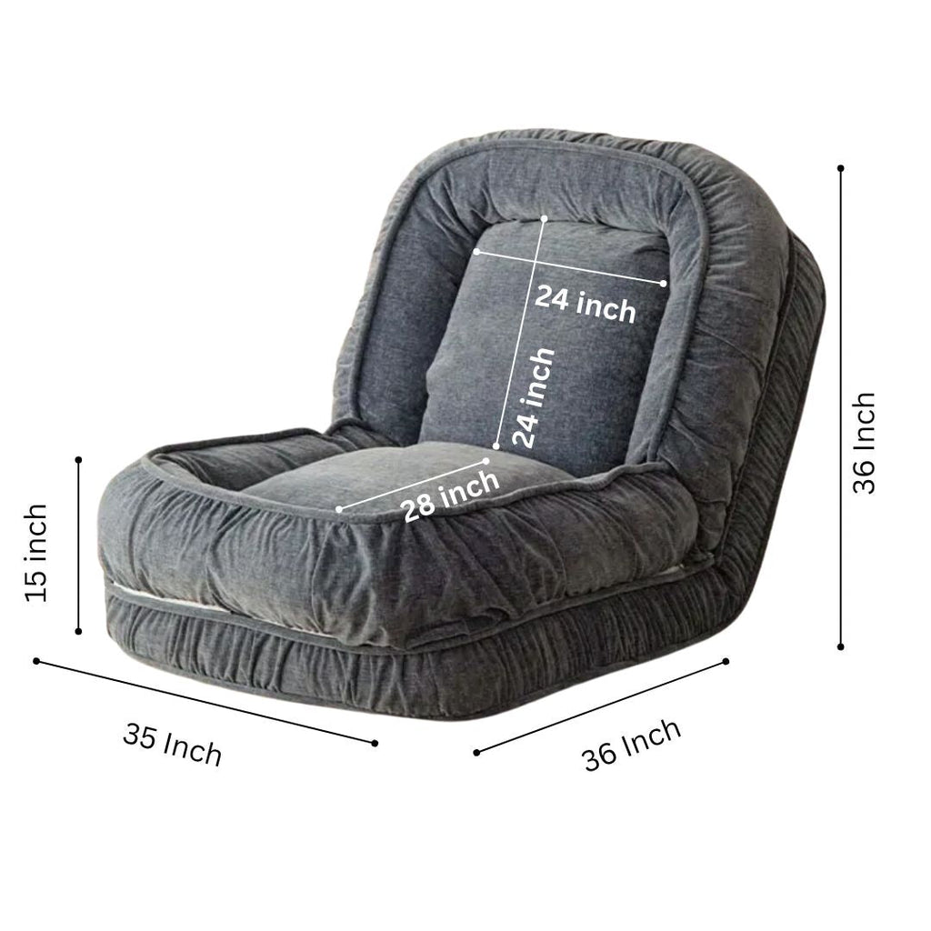 Woolly - Human Dog Bed/Floor Sofa Bed - Smoke Grey