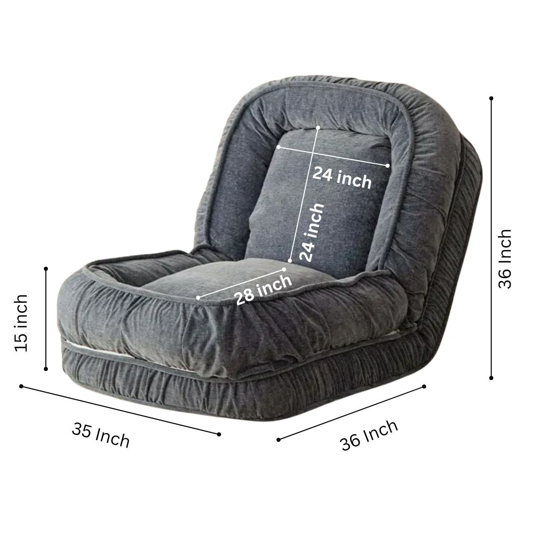 Woolly - Human Dog Bed/Floor Sofa Bed - Smoke Grey